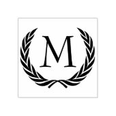 カスタムクラシックブラックローレルリース葉モチー ラバースタンプ (インプリント)