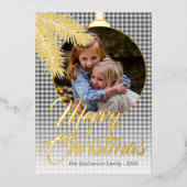 カスタムクラシックホワイトパインツリーニードル金ゴールド 箔シーズンカード (正面)