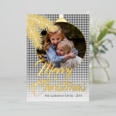 カスタムクラシックホワイトパインツリーニードル金ゴールド 箔シーズンカード (立ち正面)