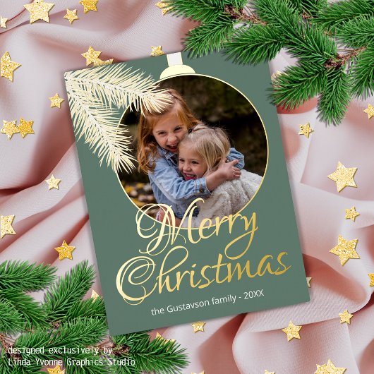 カスタムクラシックホワイトパインツリーニードル金ゴールド 箔シーズンカード