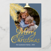 カスタムクラシックホワイトパインツリーニードル金ゴールド 箔シーズンカード (正面)