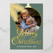 カスタムクラシックホワイトパインツリーニードル金ゴールド 箔シーズンカード (正面)