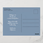 カスタムクラシックホワイトパインツリーニードル金ゴールド 箔シーズンポストカード (裏面)