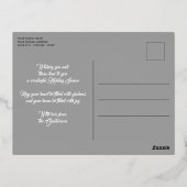 カスタムクラシックホワイトパインツリーニードル金ゴールド 箔シーズンポストカード (裏面)