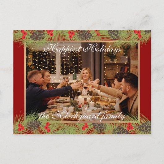 カスタムクラシックモダンシックハッピエストホリデーシーズン ポストカード (正面)
