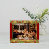 カスタムクラシックモダン金ゴールドシック幸せ実在 箔シーズンポストカード (立ち正面)