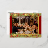 カスタムクラシックモダン金ゴールドシック幸せ実在 箔シーズンポストカード (正面/裏面)