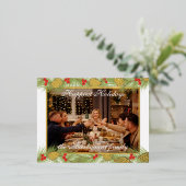 カスタムクラシックモダン金ゴールドシック幸せ実在 箔シーズンポストカード (立ち正面)