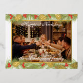 カスタムクラシックモダン金ゴールドシック幸せ実在 箔シーズンポストカード (正面)