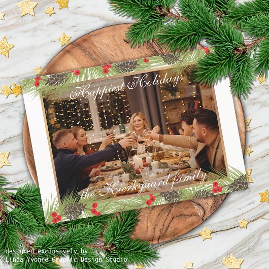 カスタムクラシックモダン金ゴールドシック幸せ実在 箔シーズンポストカード