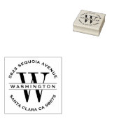カスタムクラシックモノグラム結婚差出人住所 ラバースタンプ (押印)