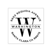 カスタムクラシックモノグラム結婚差出人住所 ラバースタンプ (インプリント)