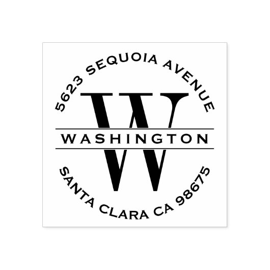 カスタムクラシックモノグラム結婚差出人住所 ラバースタンプ (インプリント)