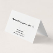 カスタムクラシック自立イヤリング表示カード 名刺 (裏面)