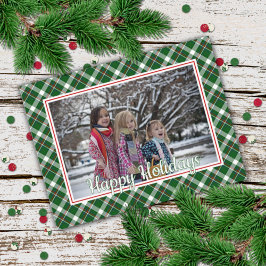 カスタムクラシック赤緑青白格子模様 ポストカード