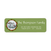 カスタムクラシック鳥雪松針赤い果実 ラベル (正面)