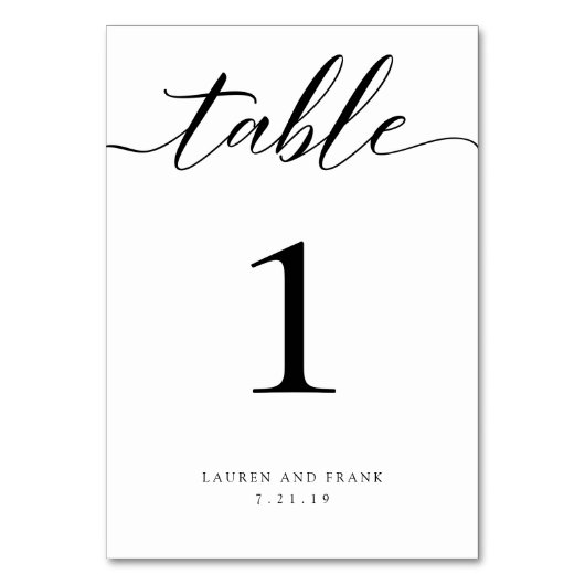 カスタムクラシックScript Table Number Card テーブルナンバー (正面)