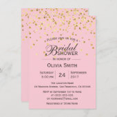 カスタムクラシーピンク金ゴールドブライダルシャワー招待状 招待状 (正面/裏面)
