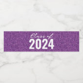 カスタムクラス年パープルグリッター ペットボトルラベル (シングルラベル)
