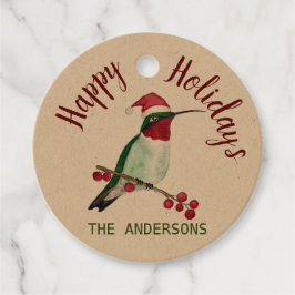 カスタムクラフトハッピーホリデイズサンタハミングバード フェイバータグ