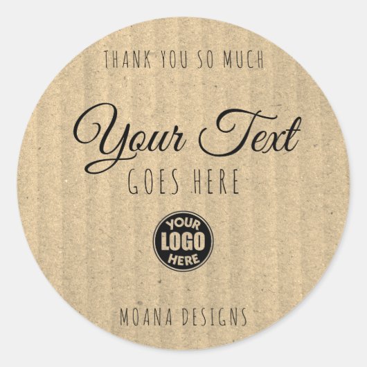 カスタムクラフトラベルヴィンテージシンプルトレンディー ラウンドシール (正面)