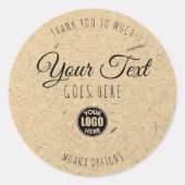 カスタムクラフトラベル ヴィンテージ シンプル おしゃれ ラウンドシール (正面)