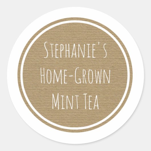 カスタムクラフト紙印刷ボトルJARラベル ラウンドシール (正面)