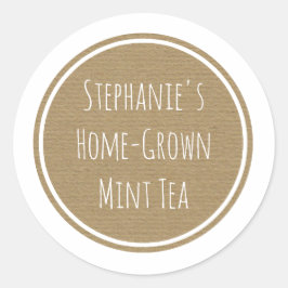 カスタムクラフト紙印刷ボトルJARラベル ラウンドシール