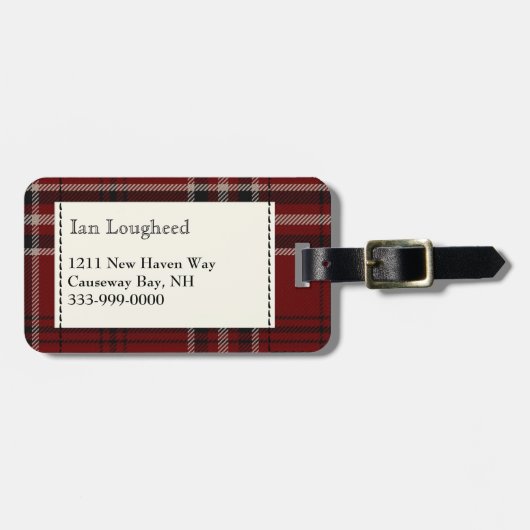 カスタムクランLougheedタータンチェックPlaidラゲッジタグ ラゲッジタグ (正面横)