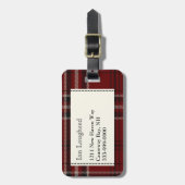 カスタムクランLougheedタータンチェックPlaidラゲッジタグ ラゲッジタグ (正面縦)