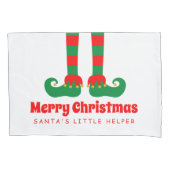 カスタムクリおもしろいスマス小妖精や小人足枕カバー 枕カバー (正面)