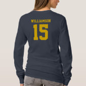 カスタムクリケットクラブリーグのスポーツ名番号 Tシャツ (裏面)