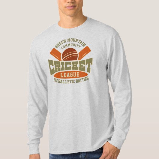 カスタムクリケットクラブリーグのスポーツ名番号 Tシャツ (正面)