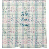 カスタムクリスチャン引用文ライトパステルプライド シャワーカーテン (正面)
