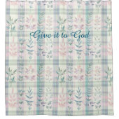カスタムクリスチャン引用文ライトパステルプライド シャワーカーテン (正面)