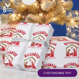 カスタムクリスチャン降誕ファミリーチャリティTシャツ ラッピングペーパー