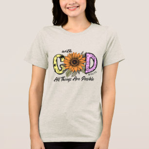 カスタムクリスチャン すべてのことは可能 トライブレンドTシャツ