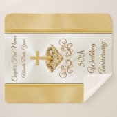 ·カスタムクリスチ結婚ャン50周年記念品 シェルパブランケット (正面(横))