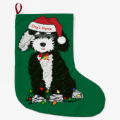カスタムクリスマスいけなベルネドールホリデードッグ ラージクリスマスストッキング (正面)