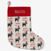 カスタムクリスマスおもしろいヴィンテージドンキーサンタハット スモールクリスマスストッキング (正面)