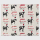 カスタムクリスマスおもしろいヴィンテージドンキーサンタハット ラッピングペーパー (フラット)