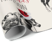 カスタムクリスマスおもしろいヴィンテージドンキーサンタハット ラッピングペーパー (ロールコーナー)