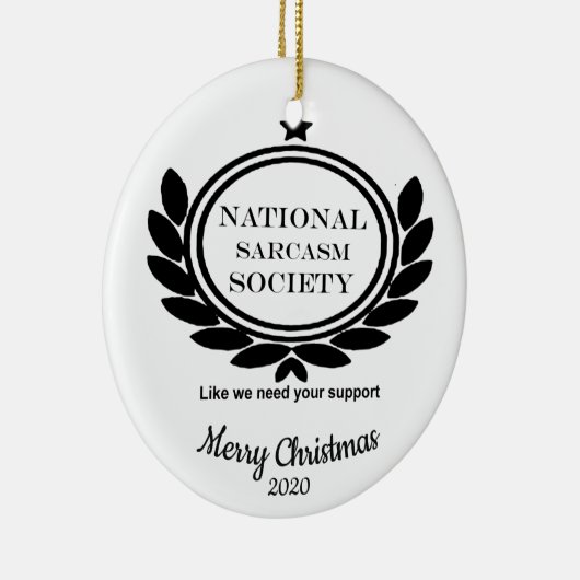 カスタムクリスマスおもしろい皮肉協会 セラミックオーナメント (右)