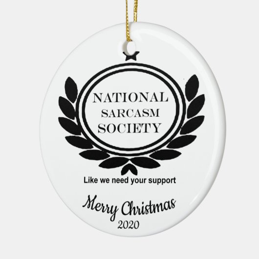カスタムクリスマスおもしろい皮肉協会 セラミックオーナメント (左)