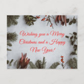 カスタムクリスマスと新年おめでとう シーズンポストカード (正面)