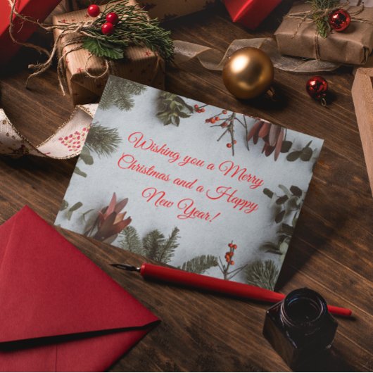 カスタムクリスマスと新年おめでとう シーズンポストカード