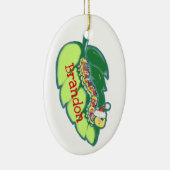 カスタムクリスマスのキャタピラ伝説の伝統の日付 セラミックオーナメント (右)