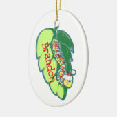 カスタムクリスマスのキャタピラ伝説の伝統の日付 セラミックオーナメント (左)