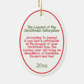 カスタムクリスマスのキャタピラ伝説の伝統の日付 セラミックオーナメント (裏面)