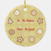 カスタムクリスマスのクッキー セラミックオーナメント (裏面)